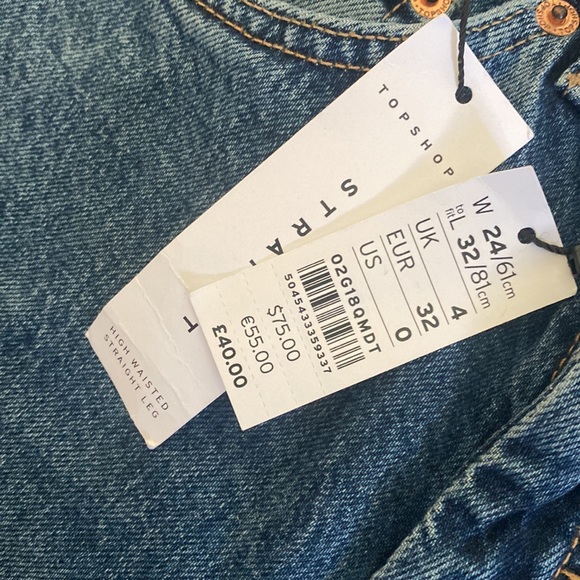 NWT Topshop Straight Jeans Size Size 0 - Picture 4 of 10